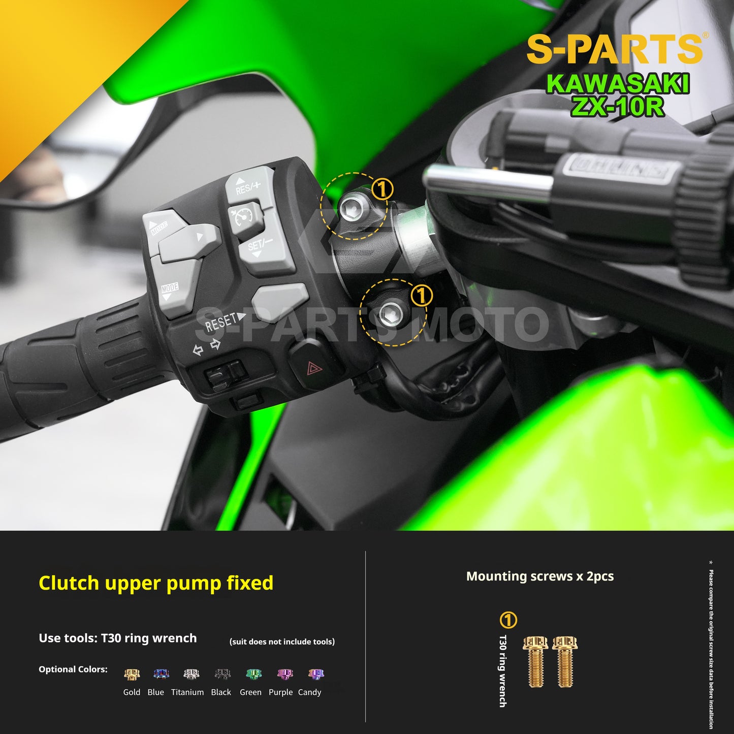 SPARTS 2023 Kawasaki ZX-10R Titanium Bolt Kit for Motorcycle/Electric Vehicle Modification