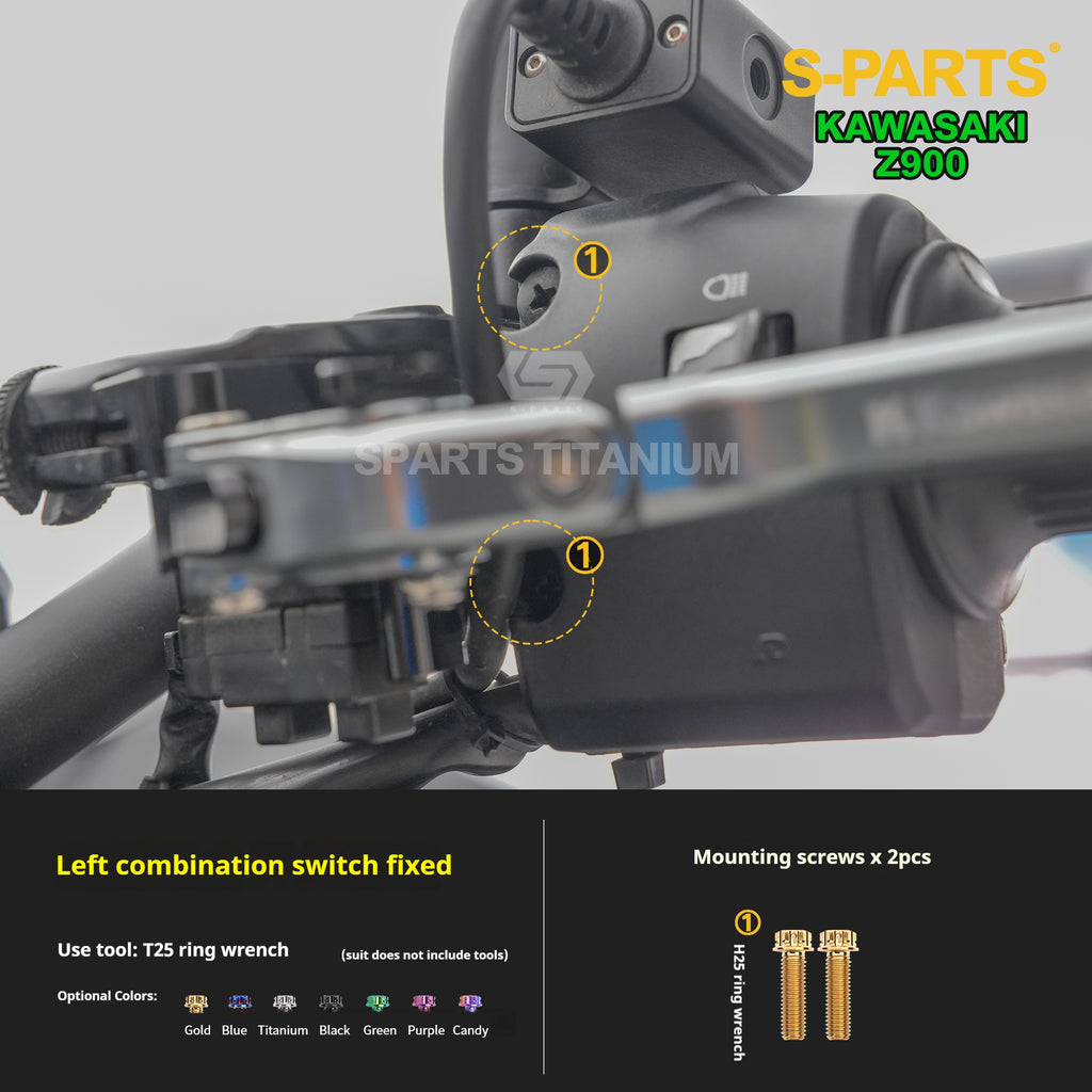 SPARTS TC4 Titanium Bolt Kit for Kawasaki Z900 2021 | Motorcycle Titanium Bolt Upgrade