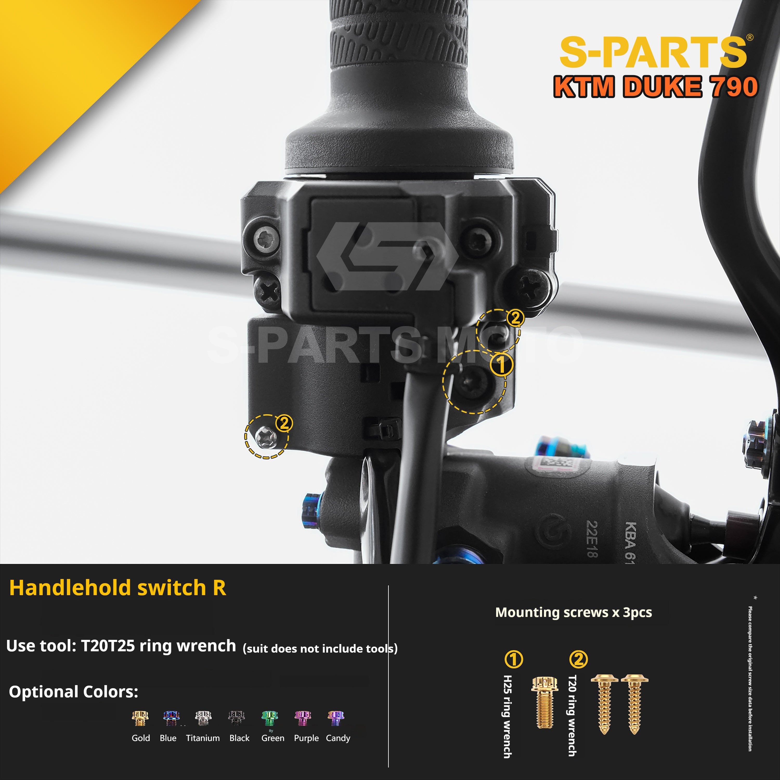 SPARTS TC4 Titanium Bolt Kit Compatible with KTM DUKE 790 – Full Motorcycle Fastener Upgrade