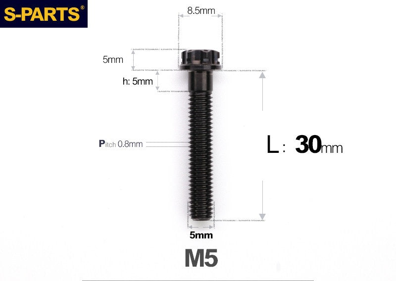 SPARTS M5 Titanium Bolt A3 Series – Motorcycle & E-Bike Upgrade Screws