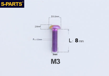 SPARTS A2 Button Head M3 Titanium Bolt
