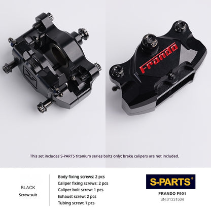 SPARTS Titanium Brake Caliper Bolt Kit – FRANDO F901 2020-2022 (Single Caliper,  A2 Pan Head Options)