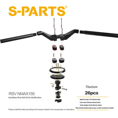 SPARTS RSV NMAX155 Handlebar Conversion Titanium Bolt Upgrade Fastener Kit