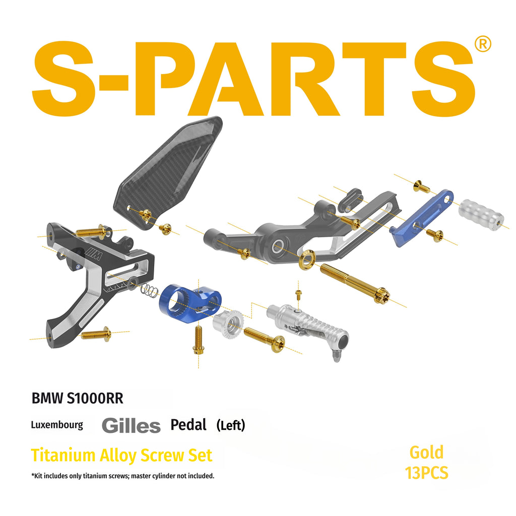 SPARTS Gilles Foot Peg Titanium Bolt Kit for BMW S1000RR – Luxembourg Edition