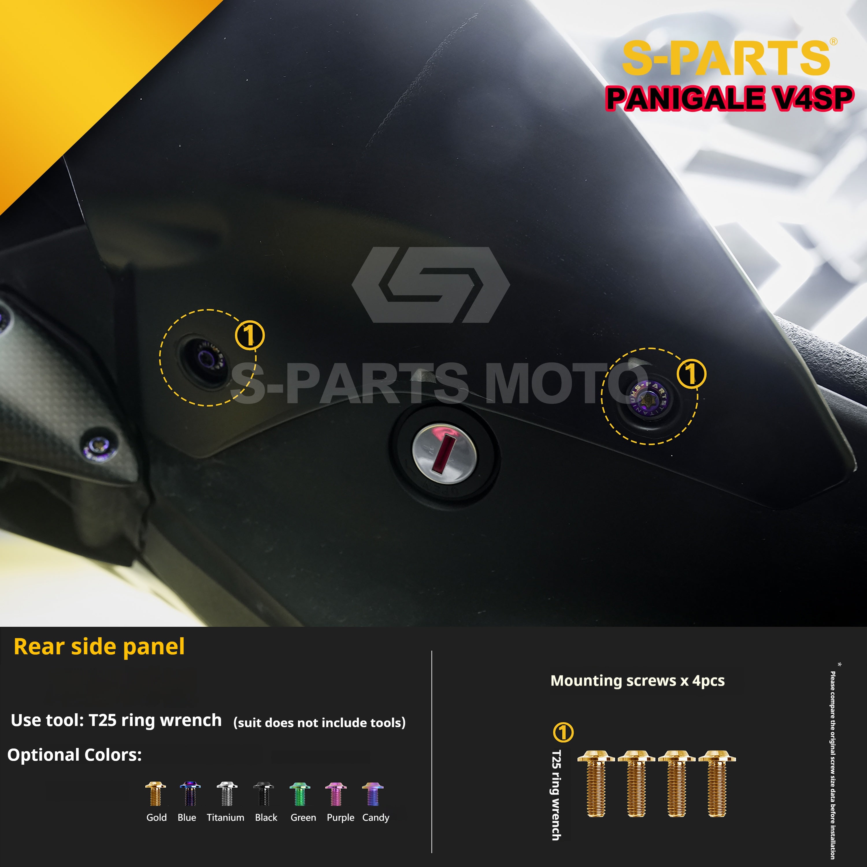 SPARTS TC4 Titanium Bolt Kit for Ducati Panigale V4SP Motorcycle