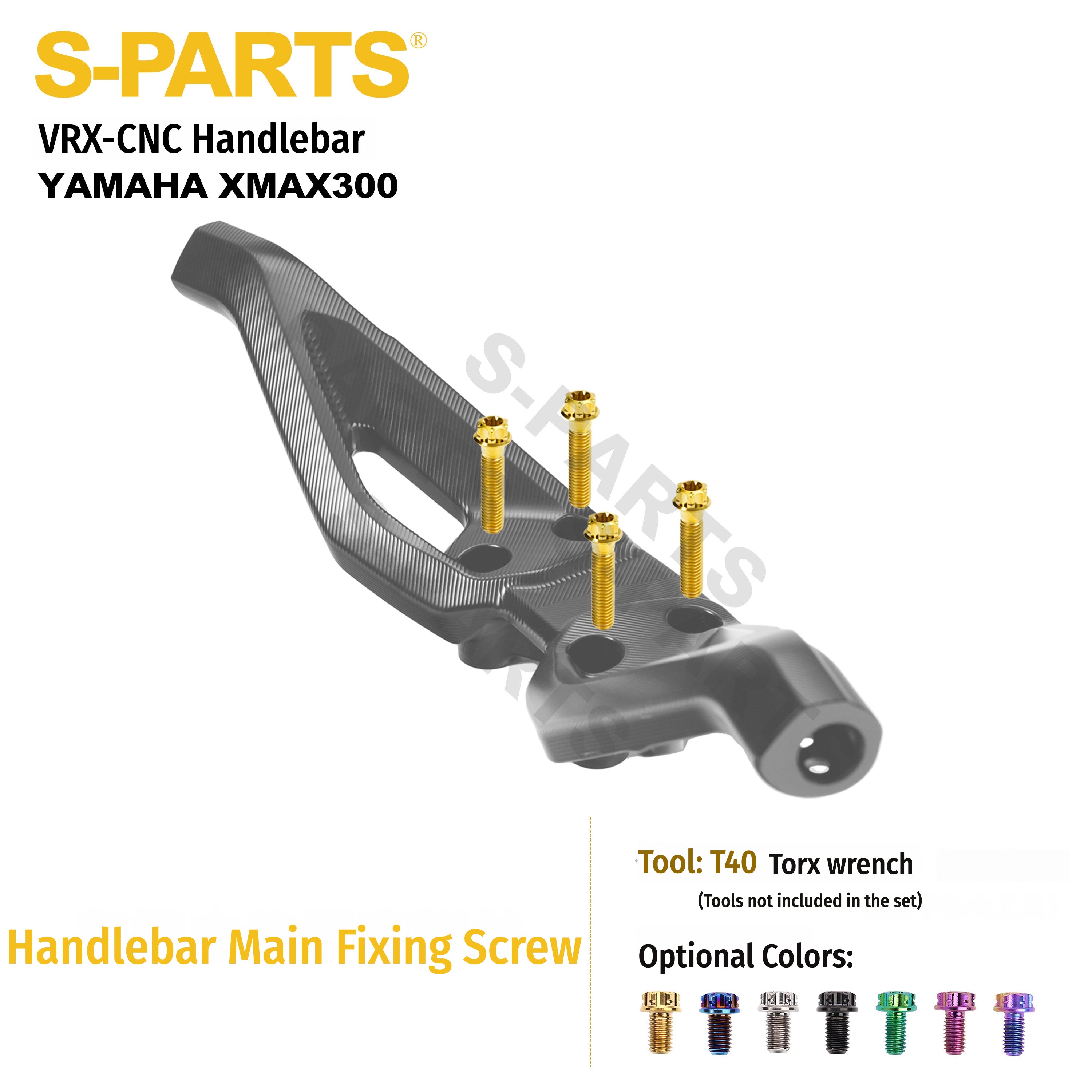 SPARTS Titanium Handlebar Bolt Kit for Yamaha XMAX 300 | VRX CNC Handlebar | TC4 Grade 5