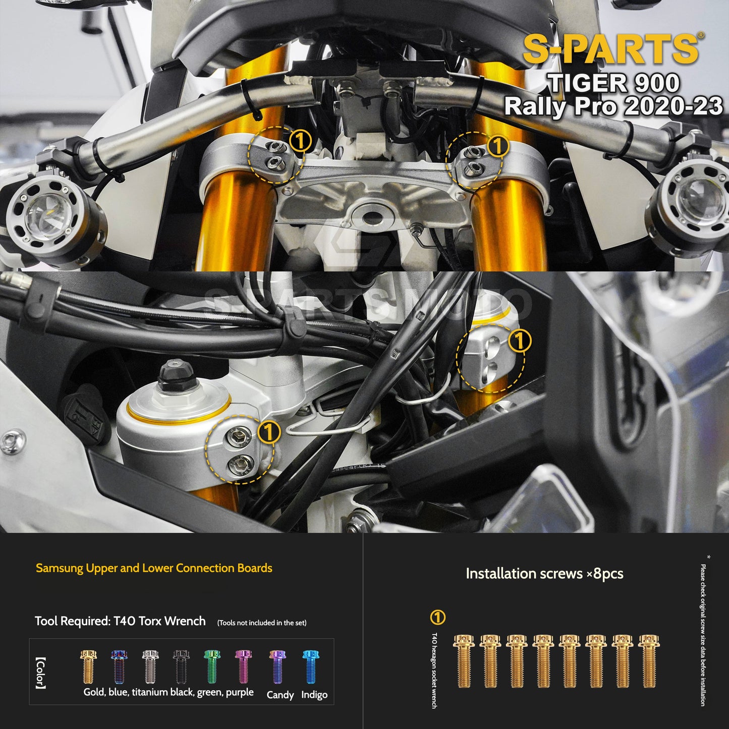 SPARTS Triumph Tiger 900 Rally Pro (2020–2023) Motorcycle Modified Titanium Alloy Bolts