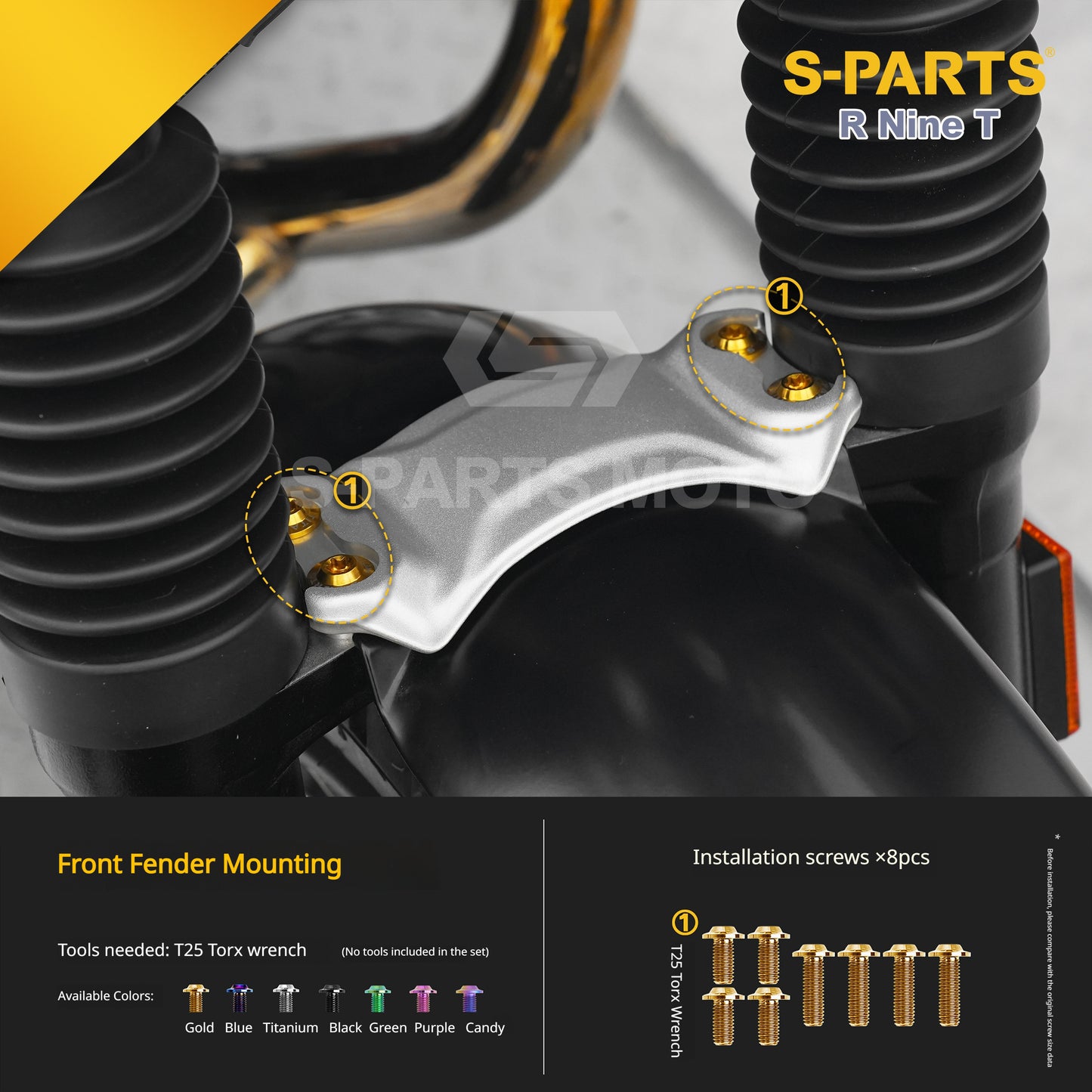 S-parts Titanium Bodywork, Frame & Styling Bolts Kit for BMW R 1250 GS Adventure