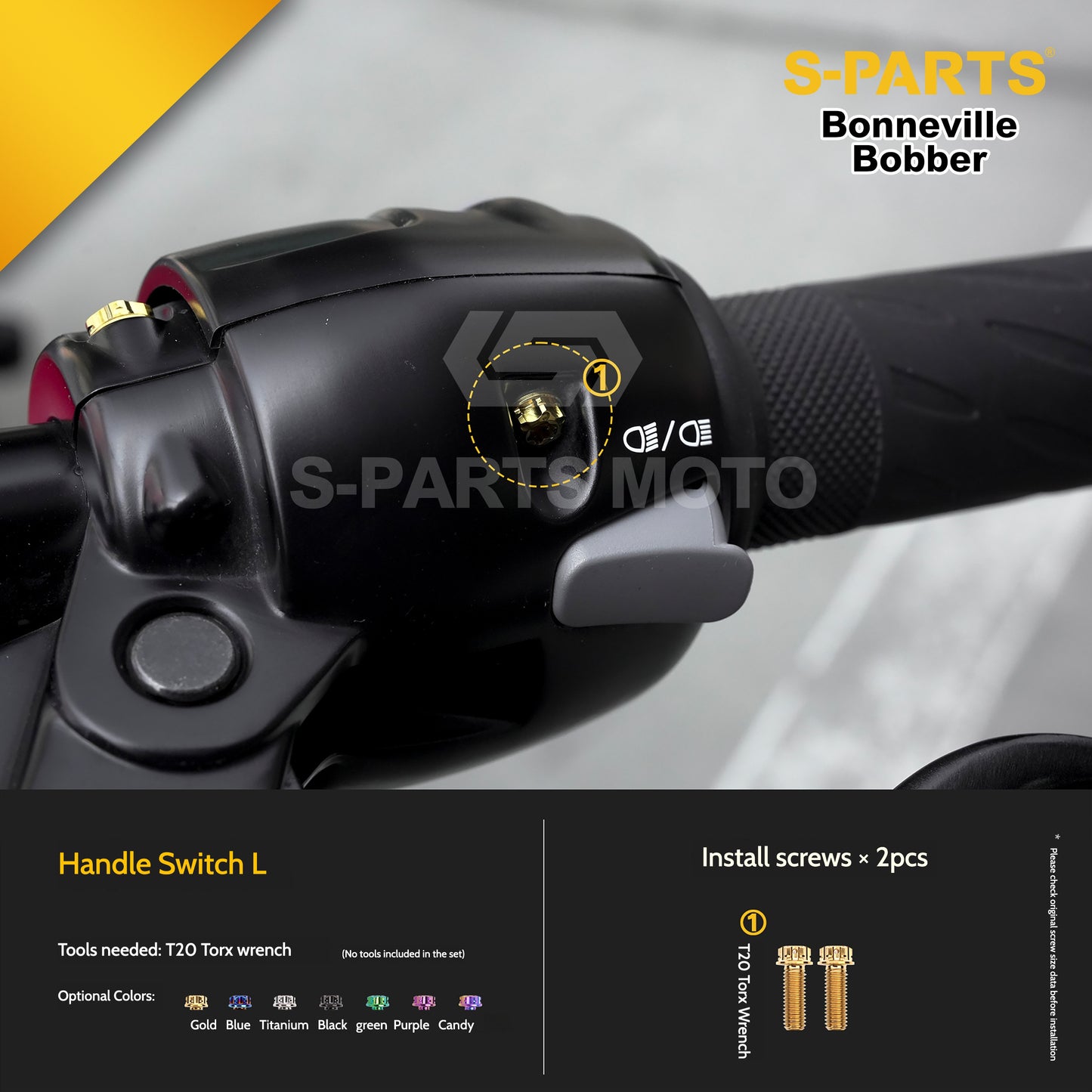 SPARTS Titanium Set Screws for Triumph Bonneville Bobber Motorcycle Modification