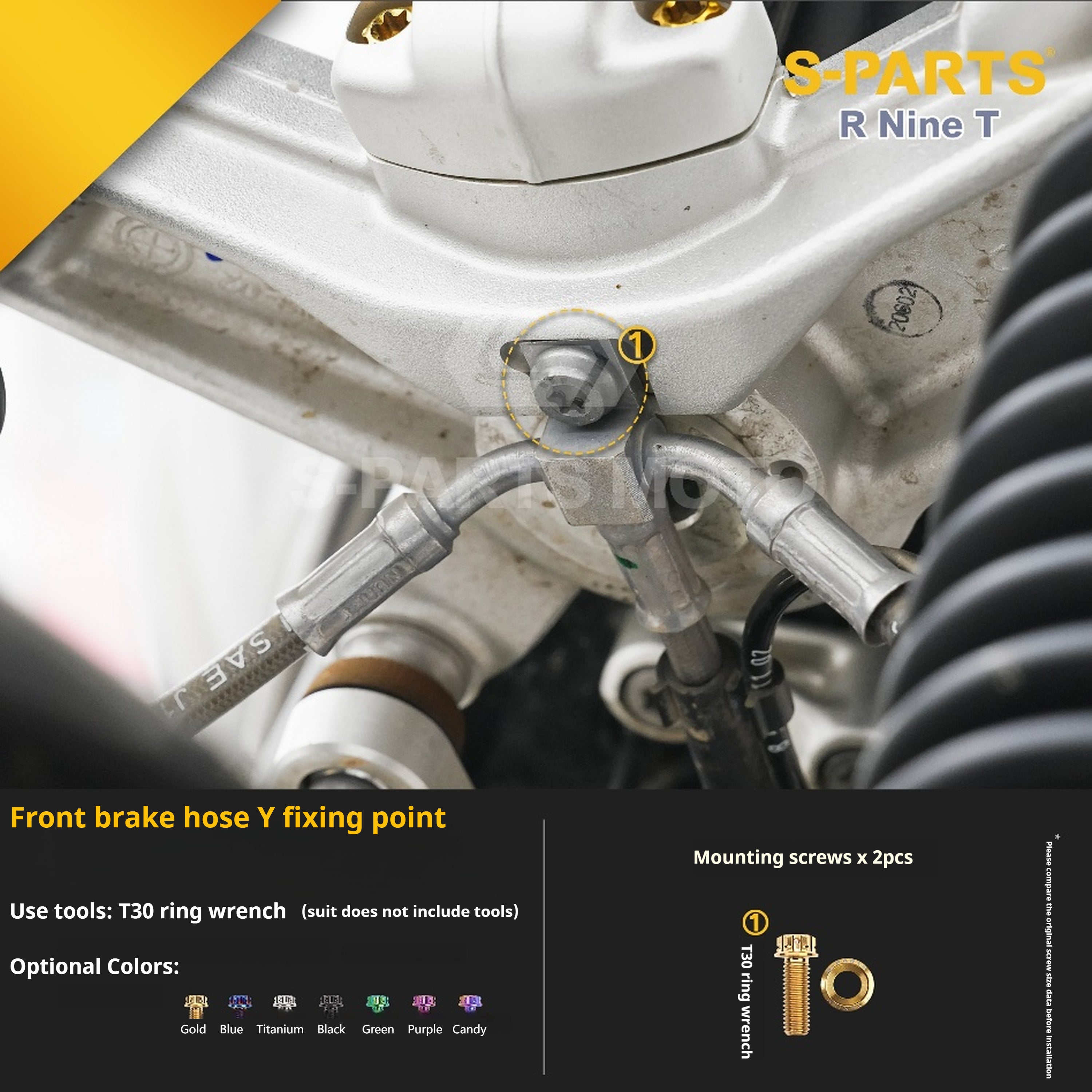 SPARTS BMW RnineT Titanium Alloy Motorcycle Bolt Upgrade Kit