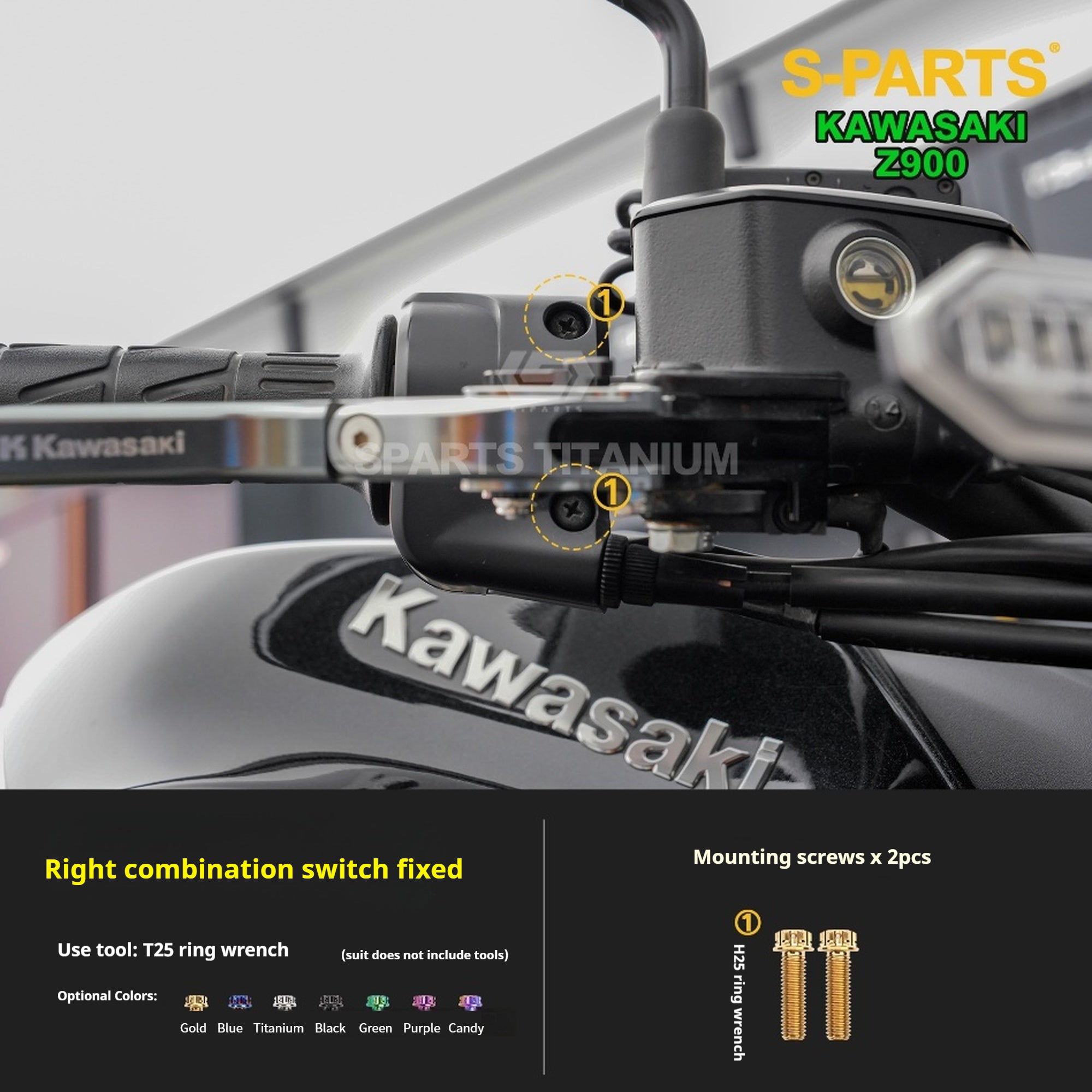 SPARTS Titanium Bolt Kit for Kawasaki Z900 2021 –  CNC Titanium Upgrade Kit - 1/2