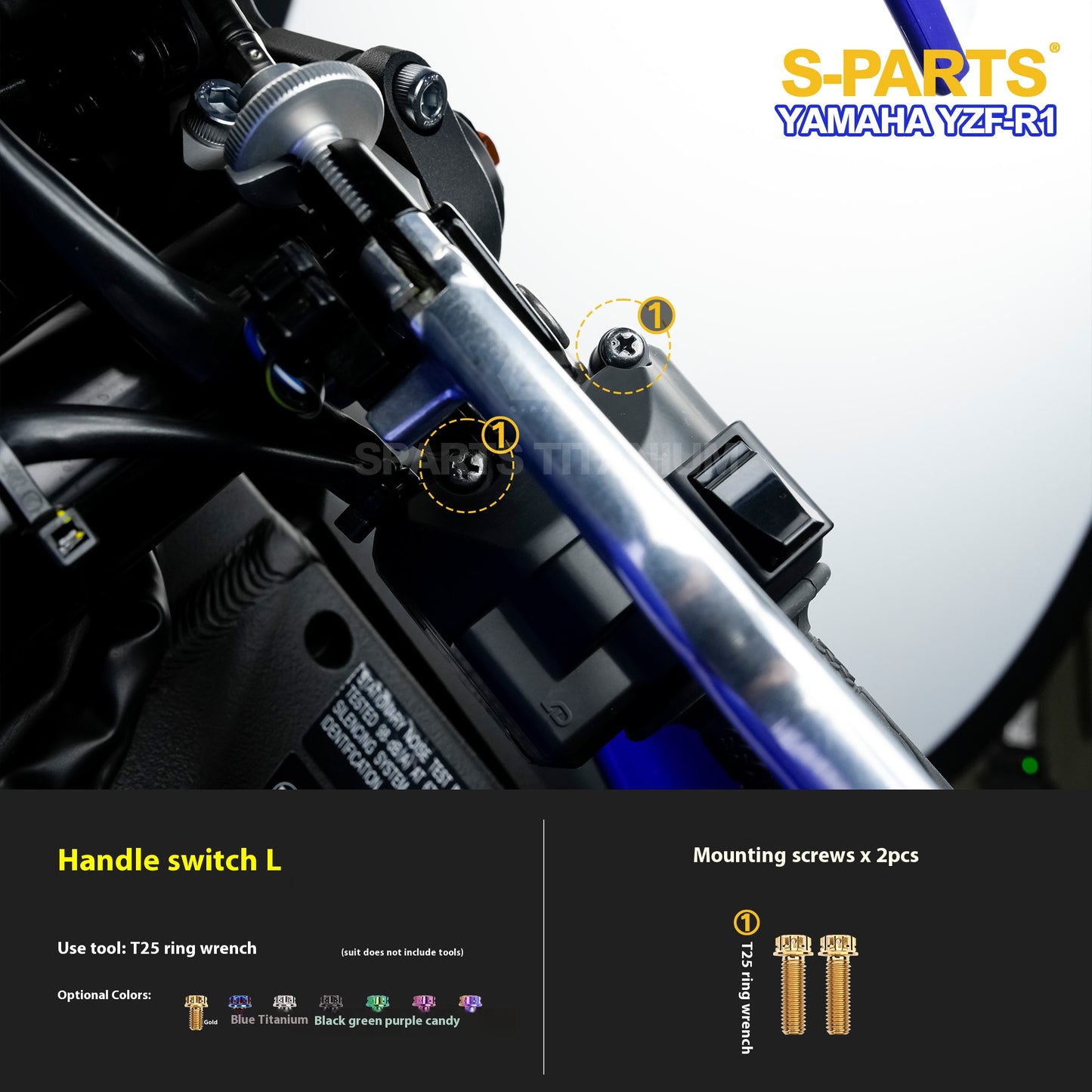 SPARTS YZF-R1 Yamaha Motorcycle Modified Titanium Alloy Set Screws