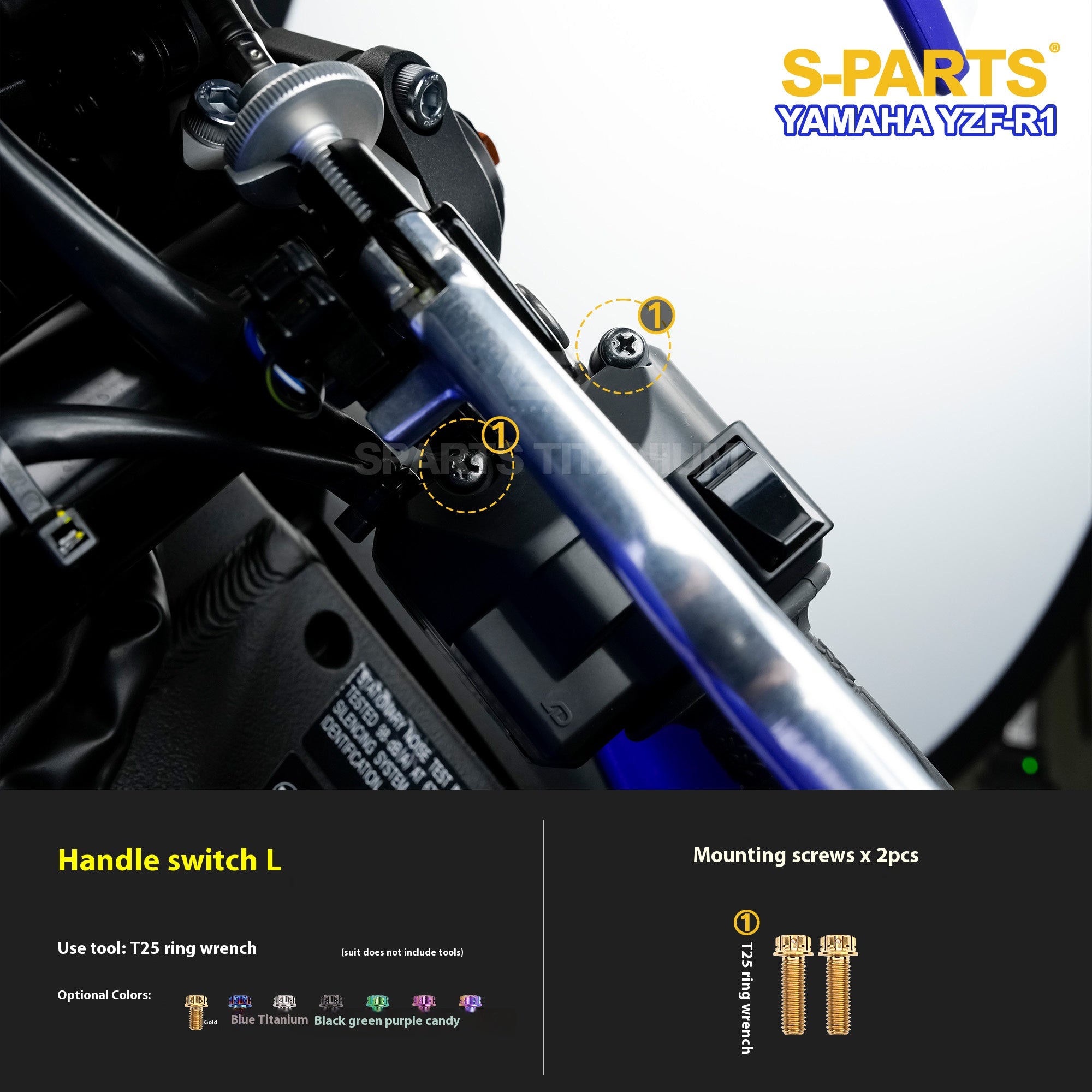 SPARTS TC4 Titanium Bolt Kit for Yamaha YZF-R1 | Motorcycle Titanium Bolt Upgrade