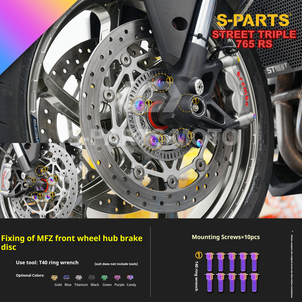 SPARTS Titanium Screw Set for Triumph Street Triple RS –CNC Titanium Upgrade Kit