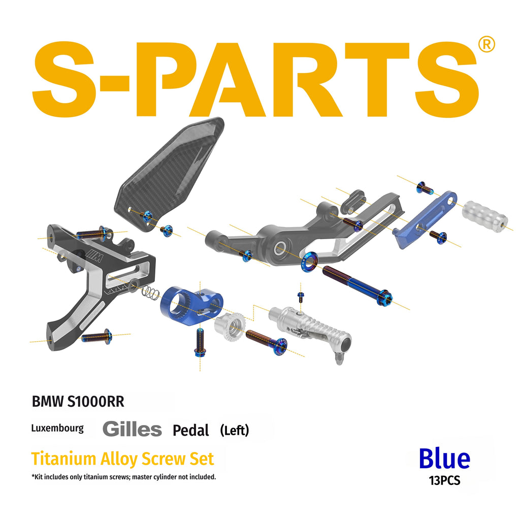 SPARTS Gilles Foot Peg Titanium Bolt Kit for BMW S1000RR – Luxembourg Edition