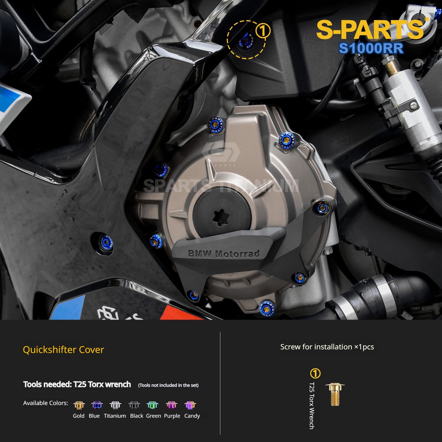 SPARTS Titanium Chassis Bolt Kit Brake Disc Caliper Sprocket Screws for BMW S1000RR