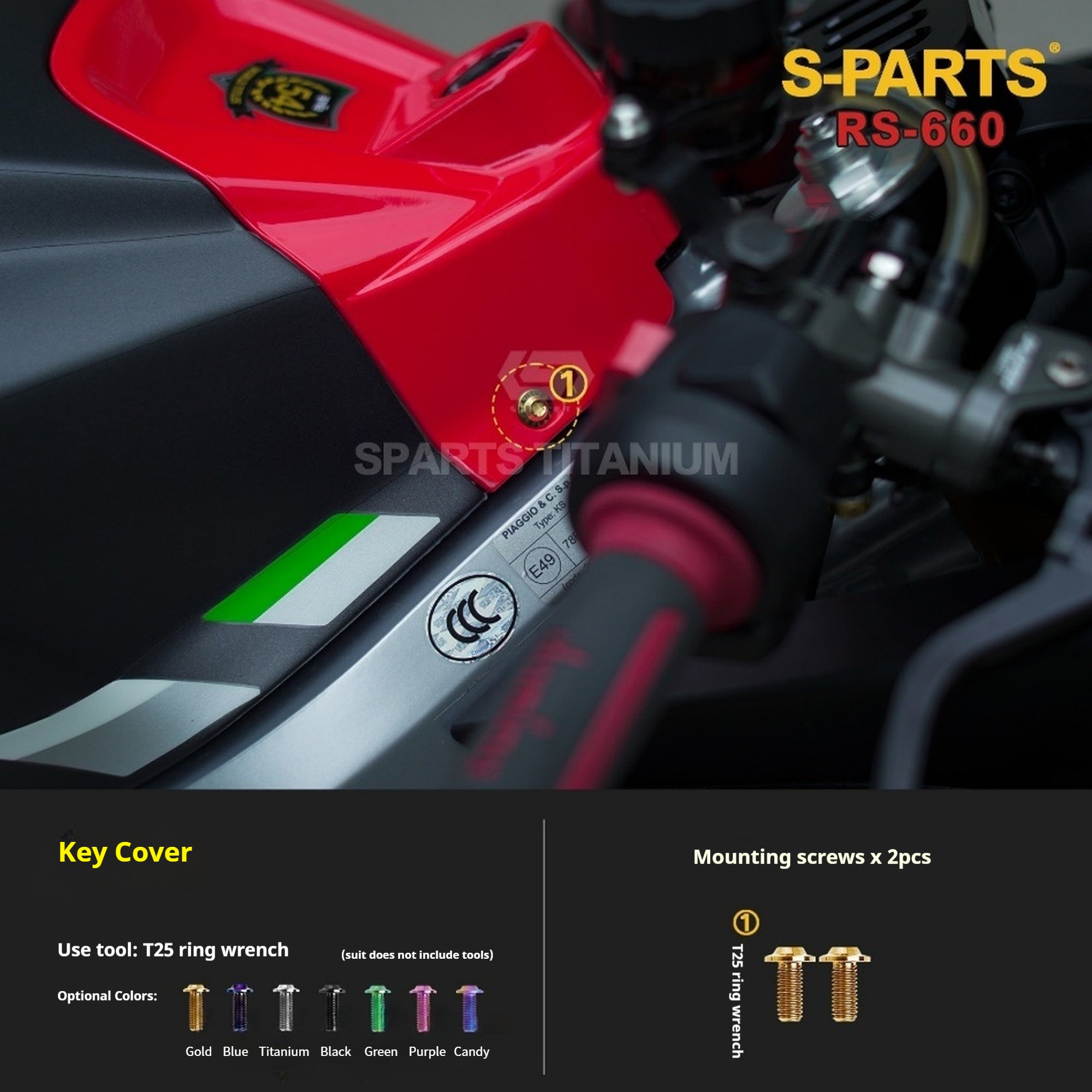 SPARTS Titanium Bolt Kit for Aprilia RS660 2021 – Custom Candy Color & CNC Titanium Upgrade Kit