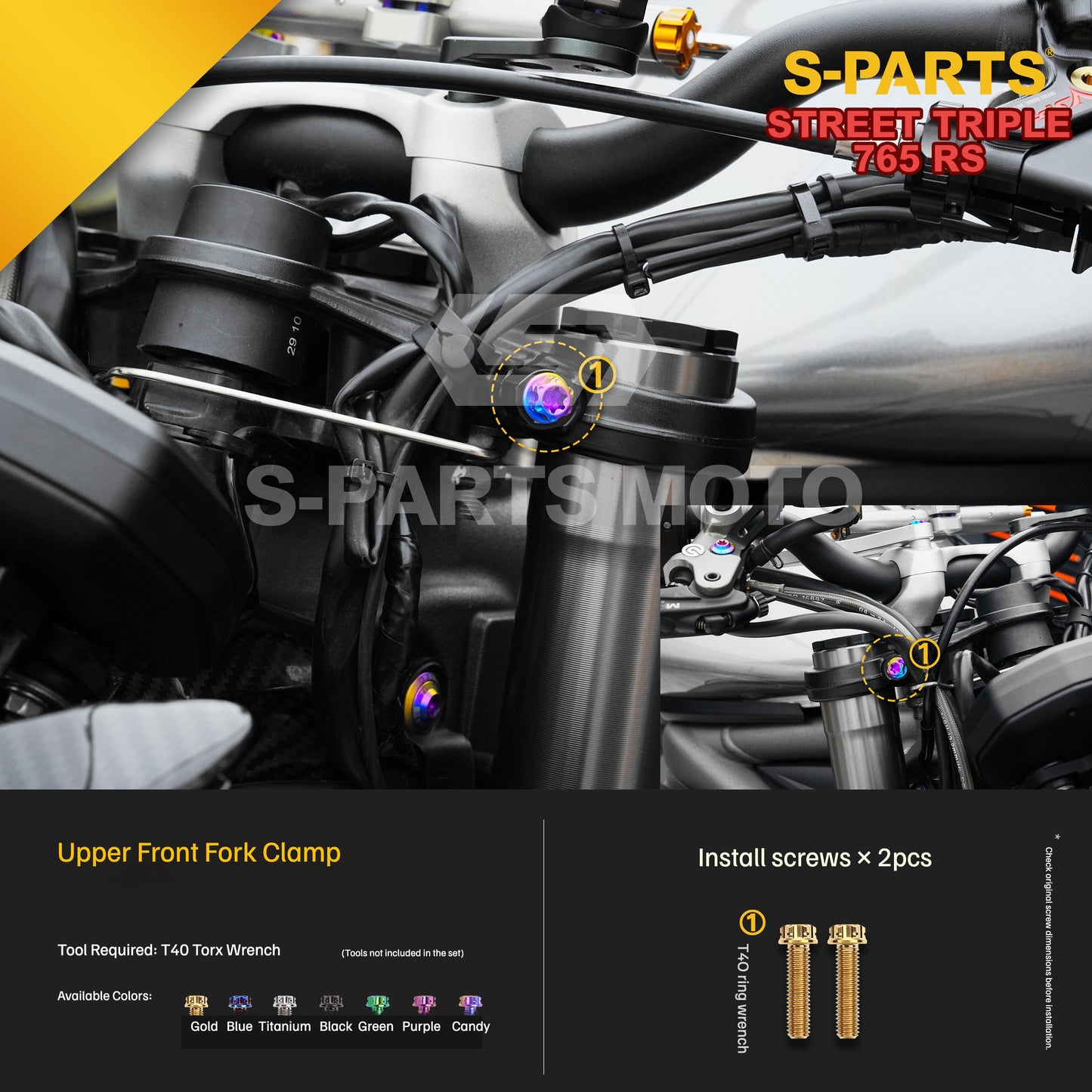 SPARTS Titanium Bolts for Triumph Street Triple 765 RS – Body & Controls Upgrade Fasteners