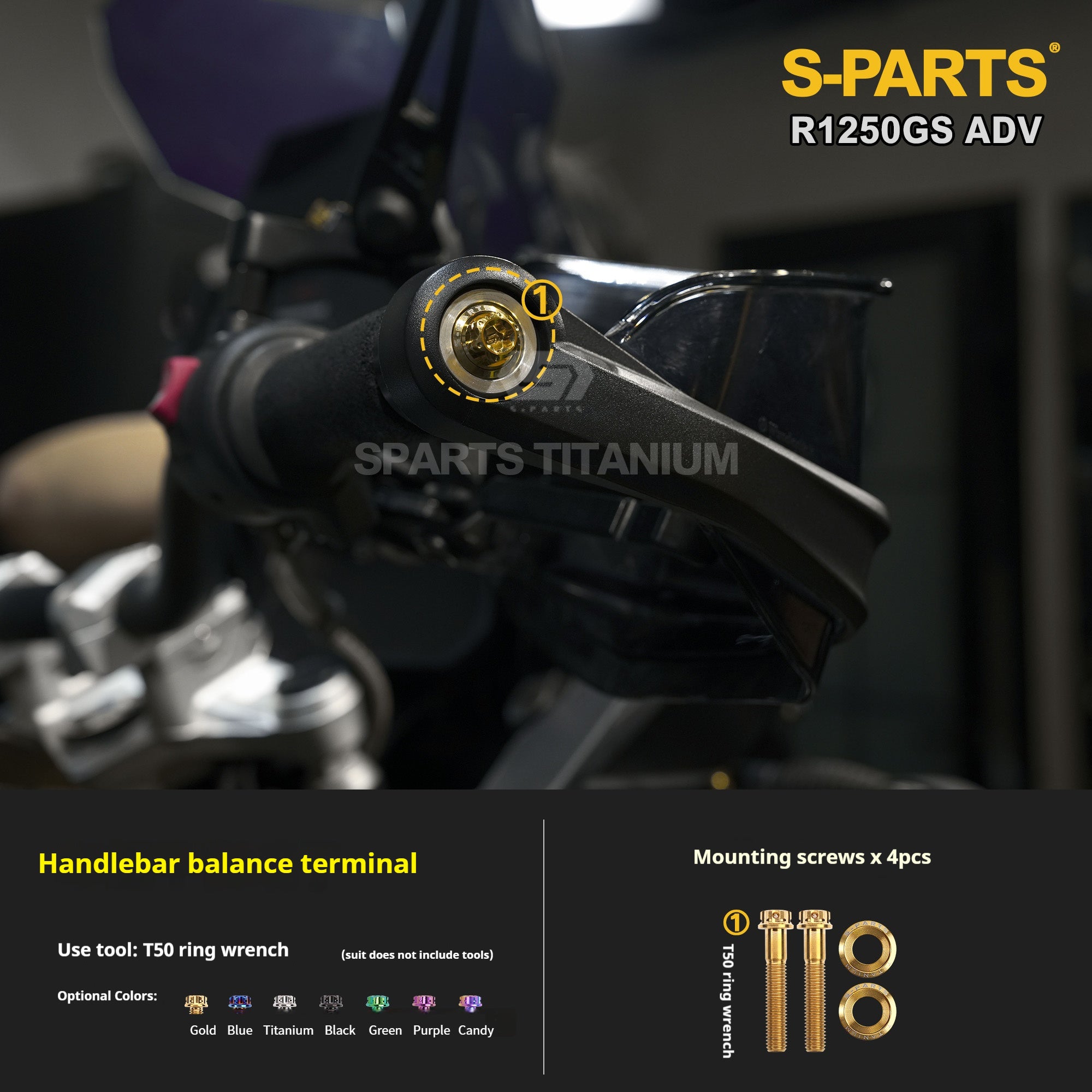 SPARTS Titanium Bolt Kit for BMW R 1250GS ADV – CNC Titanium Upgrade Kit