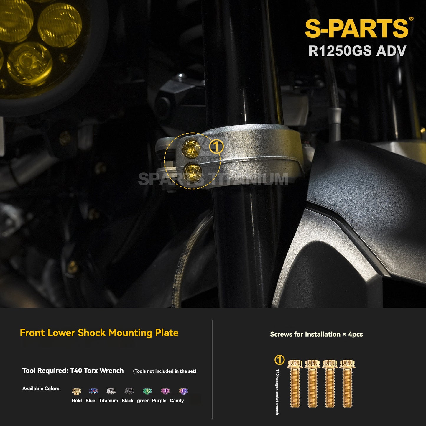 SPARTS Titanium Brake, Suspension & Handlebar Bolt Kit for BMW R1250GS / ADV