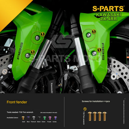 SPARTS TC4 Titanium Bolt Kit for Kawasaki ZX-4RR | Motorcycle Titanium Bolt Upgrade