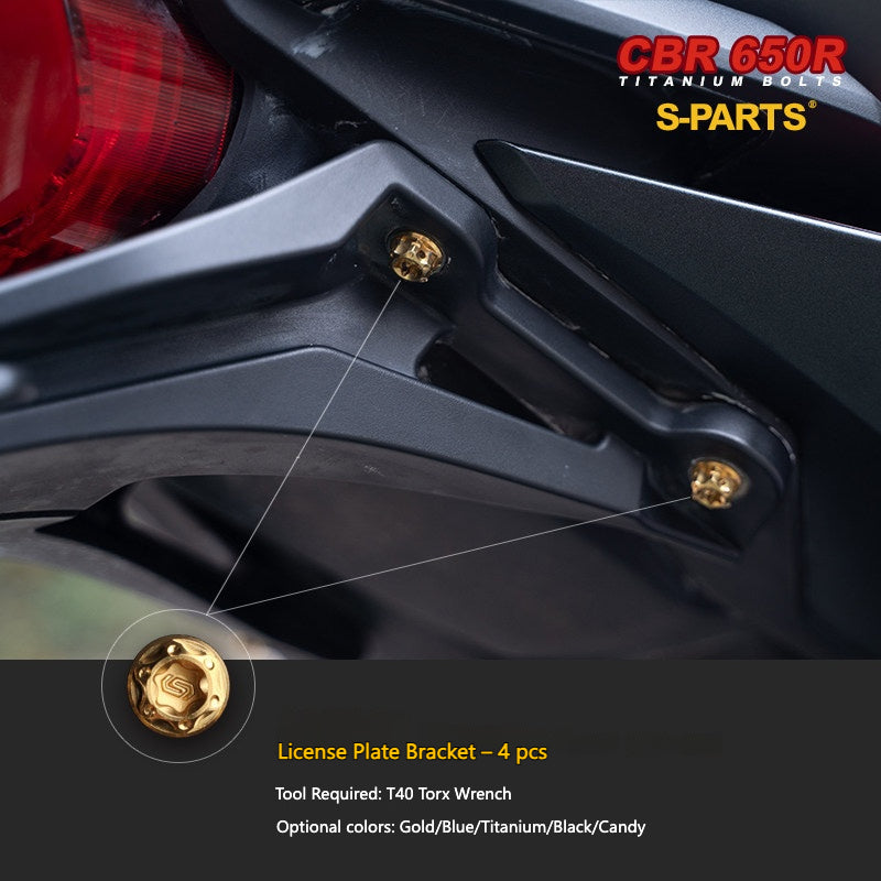 S-parts Titanium Bodywork, Cockpit & Styling Bolts Kit for Honda CBR650R