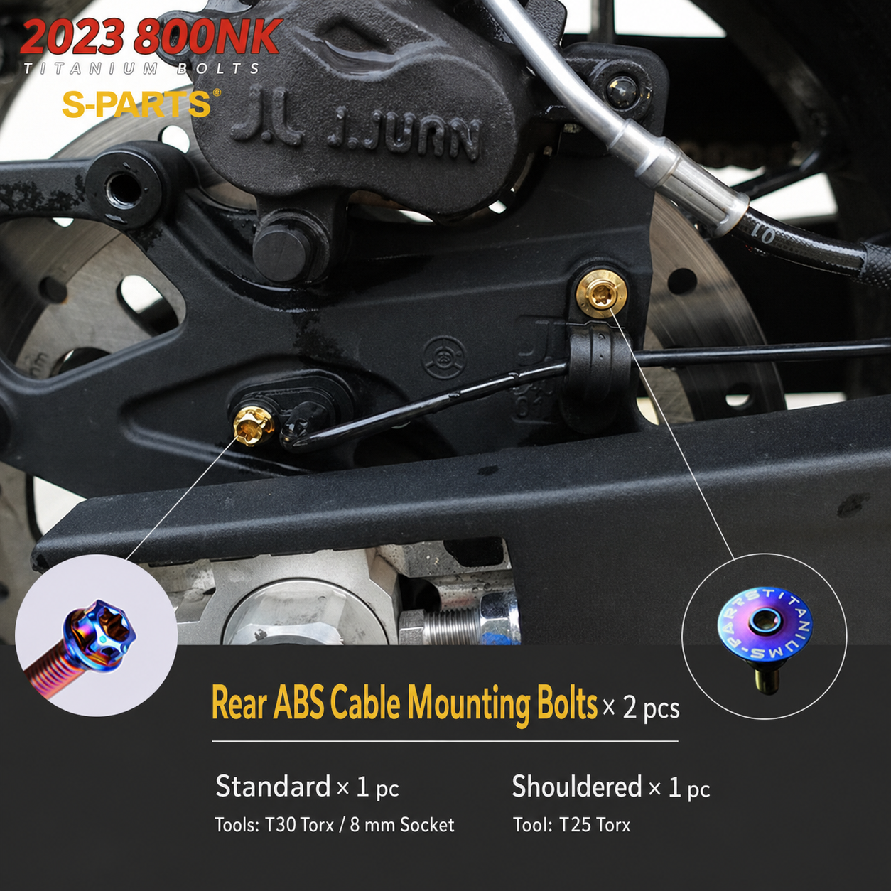 S-PARTS TC4 Titanium Full Motorcycle Bolt Kit for CFMOTO 800NK
