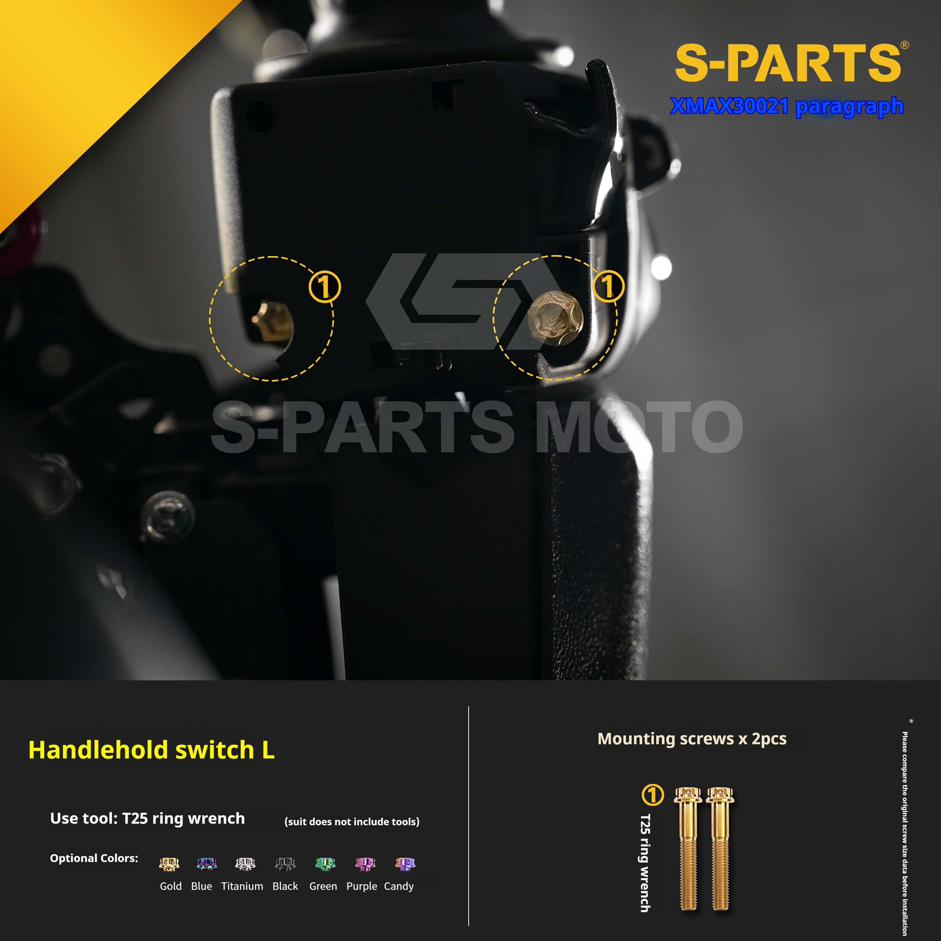 SPARTS Titanium Screw Set for Yamaha XMAX 300 2021 –  CNC Titanium Upgrade Kit