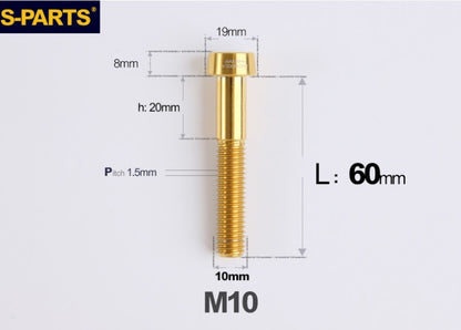 SPARTS M10 D19 P1.5 Titanium Security Bolt – Brake Caliper Locking Screw for Motorcycle