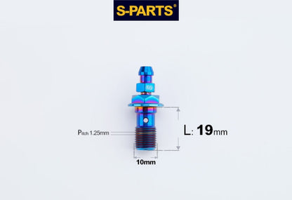 SPARTS M10 Single-Hole Banjo Bolt with Bleeder – Hex Head Titanium Bolt P1.0 / P1.25 for E-Bikes, Motorcycles & Bicycles