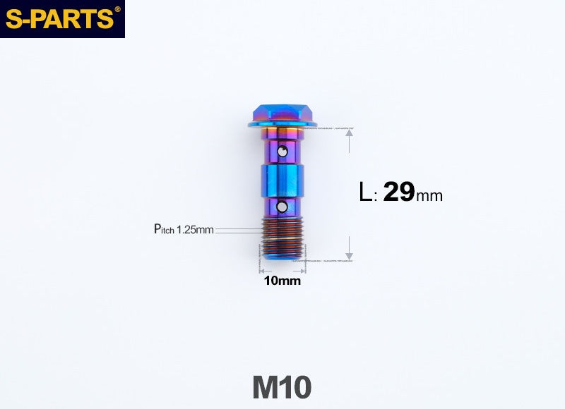 SPARTS M10 Double Banjo Bolt Faceted Design Titanium Bolt for Motorcycle Brake Calipers