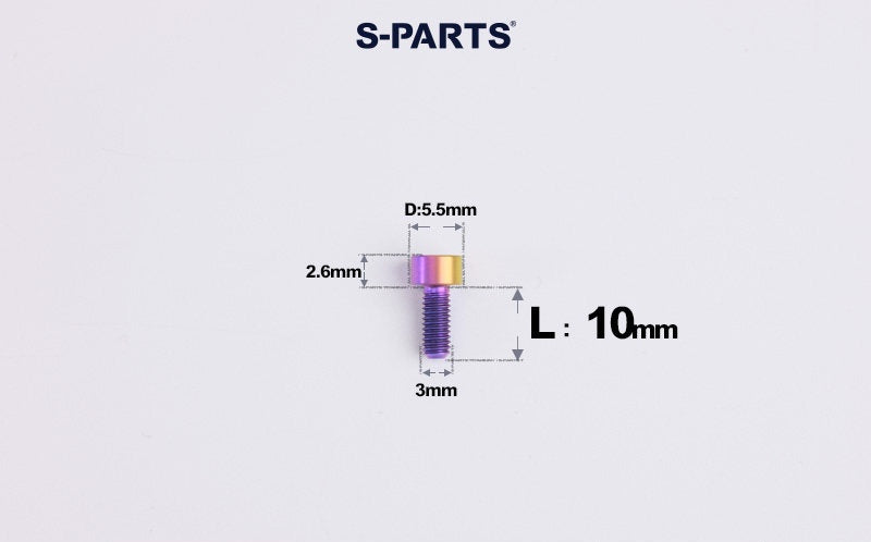 SPARTS M3 L6-20 Classic Button Head Candy Color Titanium Bolt