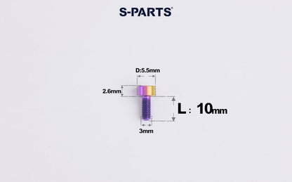 SPARTS M3 L6-20 Classic Button Head Candy Color Titanium Bolt