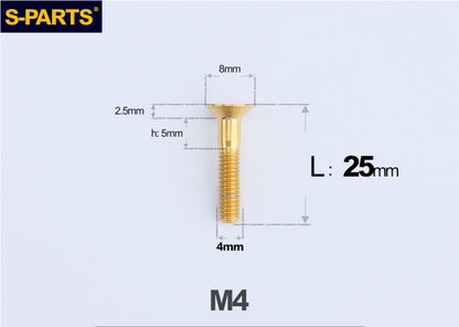 SPARTS M4x10-50mm Countersunk Titanium Alloy Bolt – Flat Head Fastening Screw for Motorcycle & Bicycle