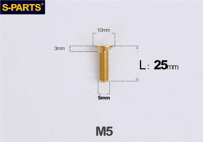 SPARTS M5 Countersunk Titanium Bolt | TC4 Flat Head Motorcycle Fastener