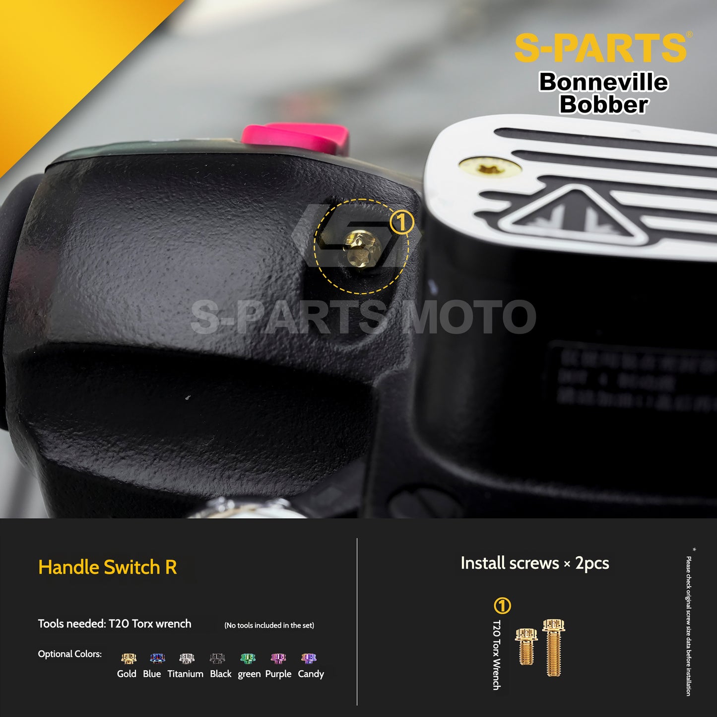 SPARTS Titanium Set Screws for Triumph Bonneville Bobber Motorcycle Modification