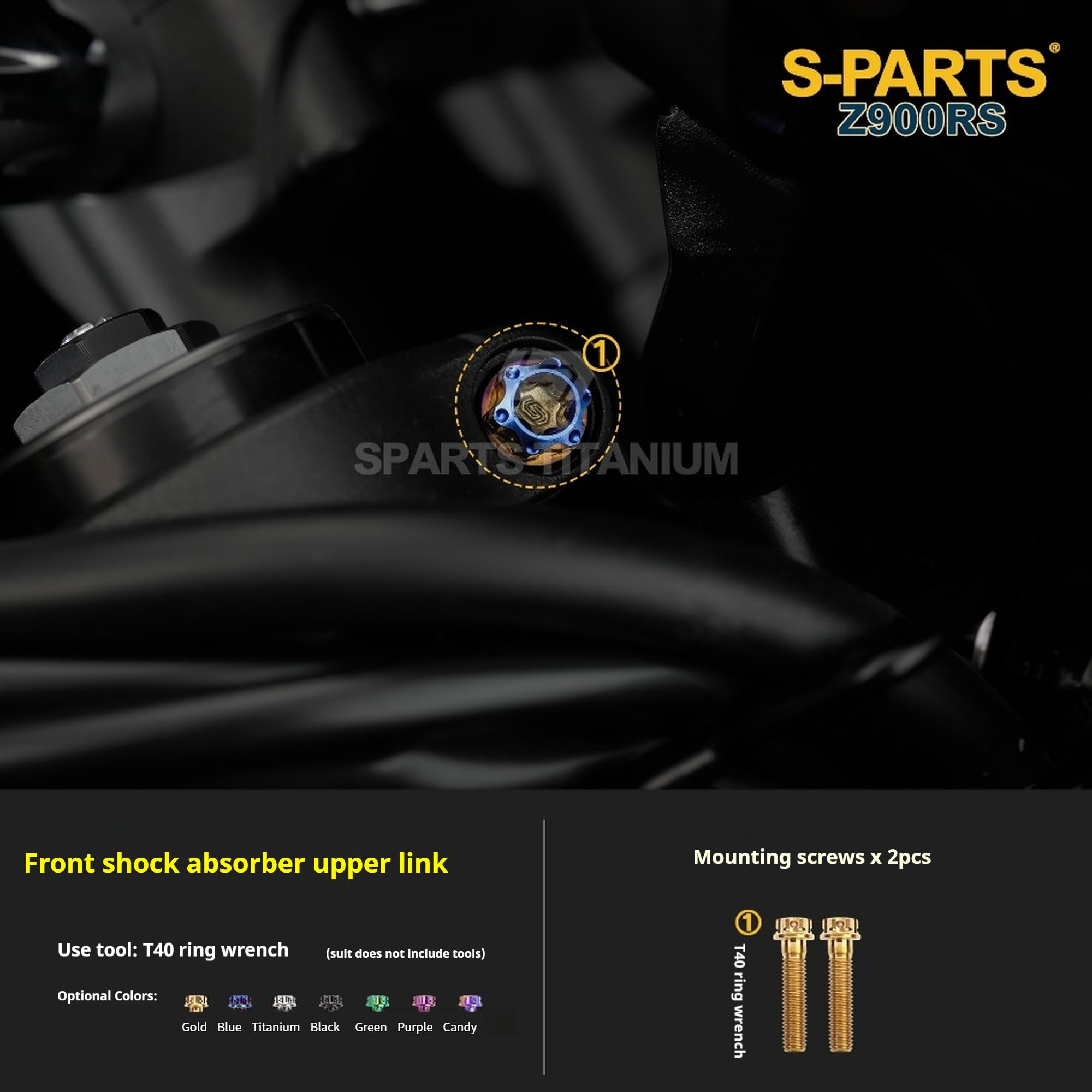 SPARTS Titanium Screw Set for Kawasaki Z900RS – Motorcycle Upgrade Kit