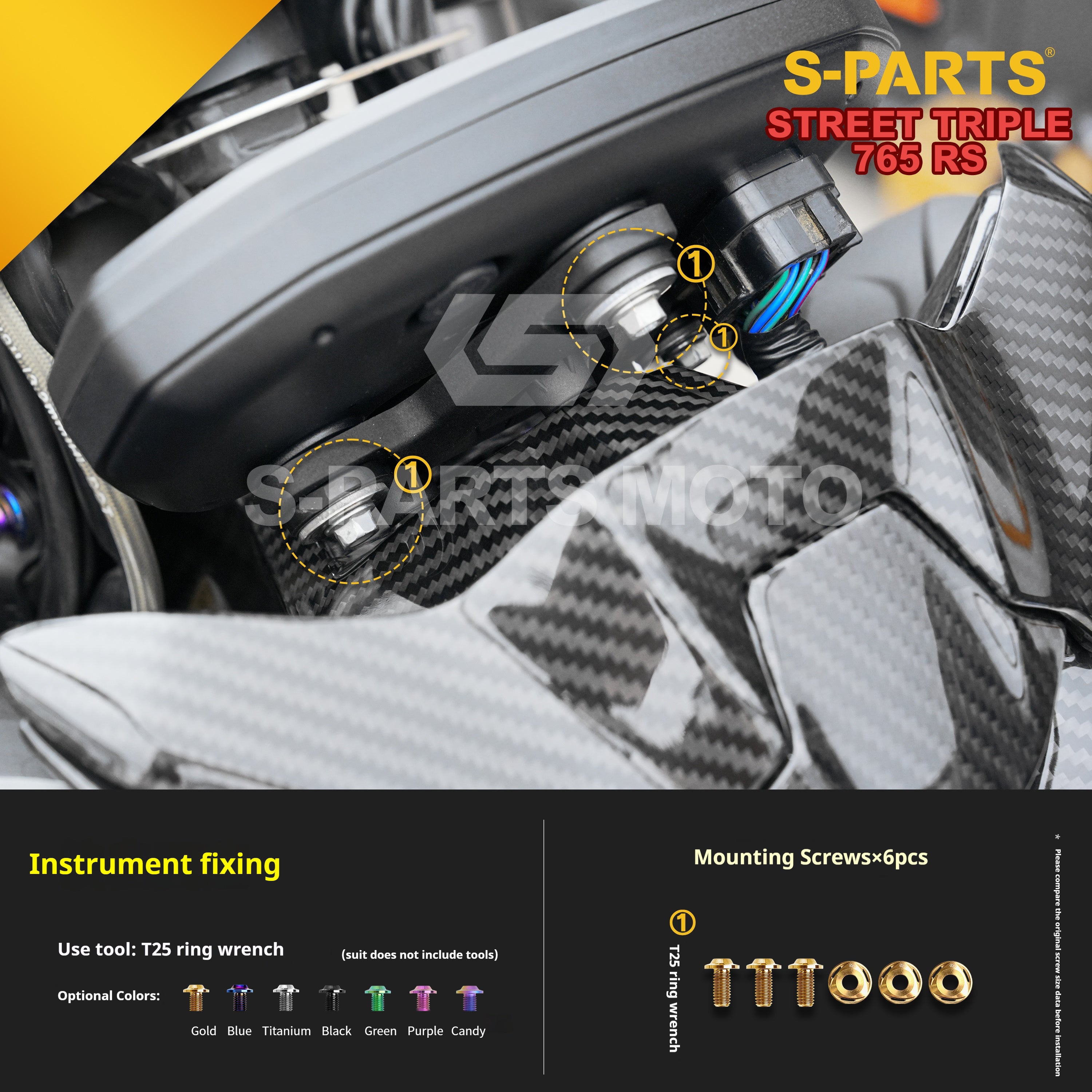 SPARTS Titanium Screw Set for Triumph Street Triple RS –CNC Titanium Upgrade Kit