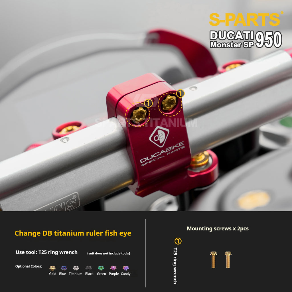 SPARTS Titanium Bolt Kit for Ducati New Monster SP 950 – Custom Candy Color & CNC Titanium Upgrade Kit