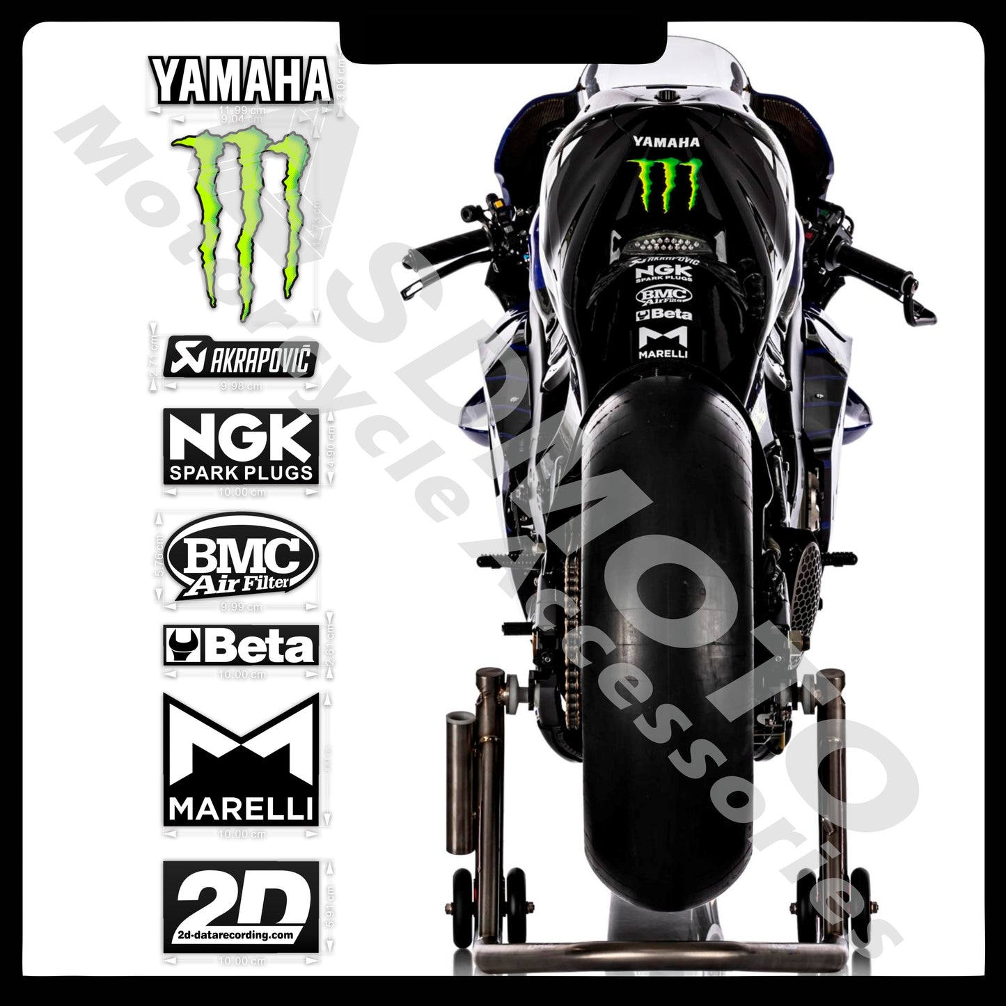 MotoGP Race Style Decal Kit for Yamaha R1 R25 R3 R6 (2019-2021) | Waterproof Reflective PVC Stickers