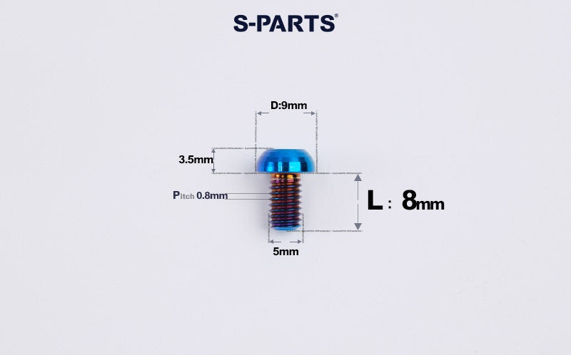 SPARTS M5 Titanium Bolt A2 Dome Head | Ultra-Light TC4 Bike Brake Caliper Bolt