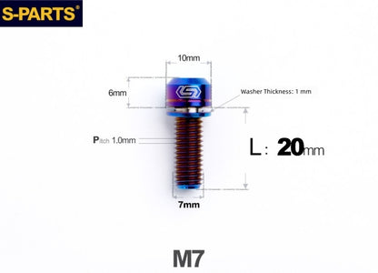 SPARTS A2 Series M7x20mm Titanium Bolt