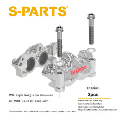 SPARTS Titanium Caliper Bolt Kit for BREMBO GP4 RX 100 | TC4 Titanium Brake Caliper Screws