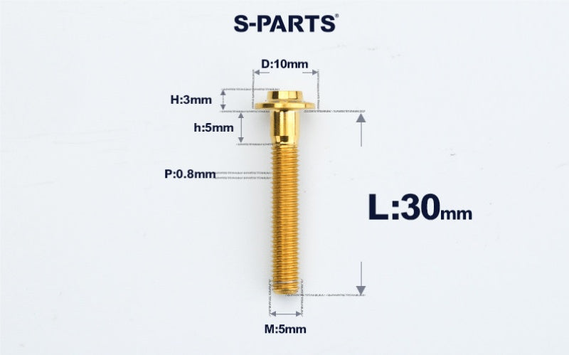 SPARTS A3 Countersunk Head M5 D10 Titanium Bolt TC4 Motorcycle & E-Bike Custom Fastener
