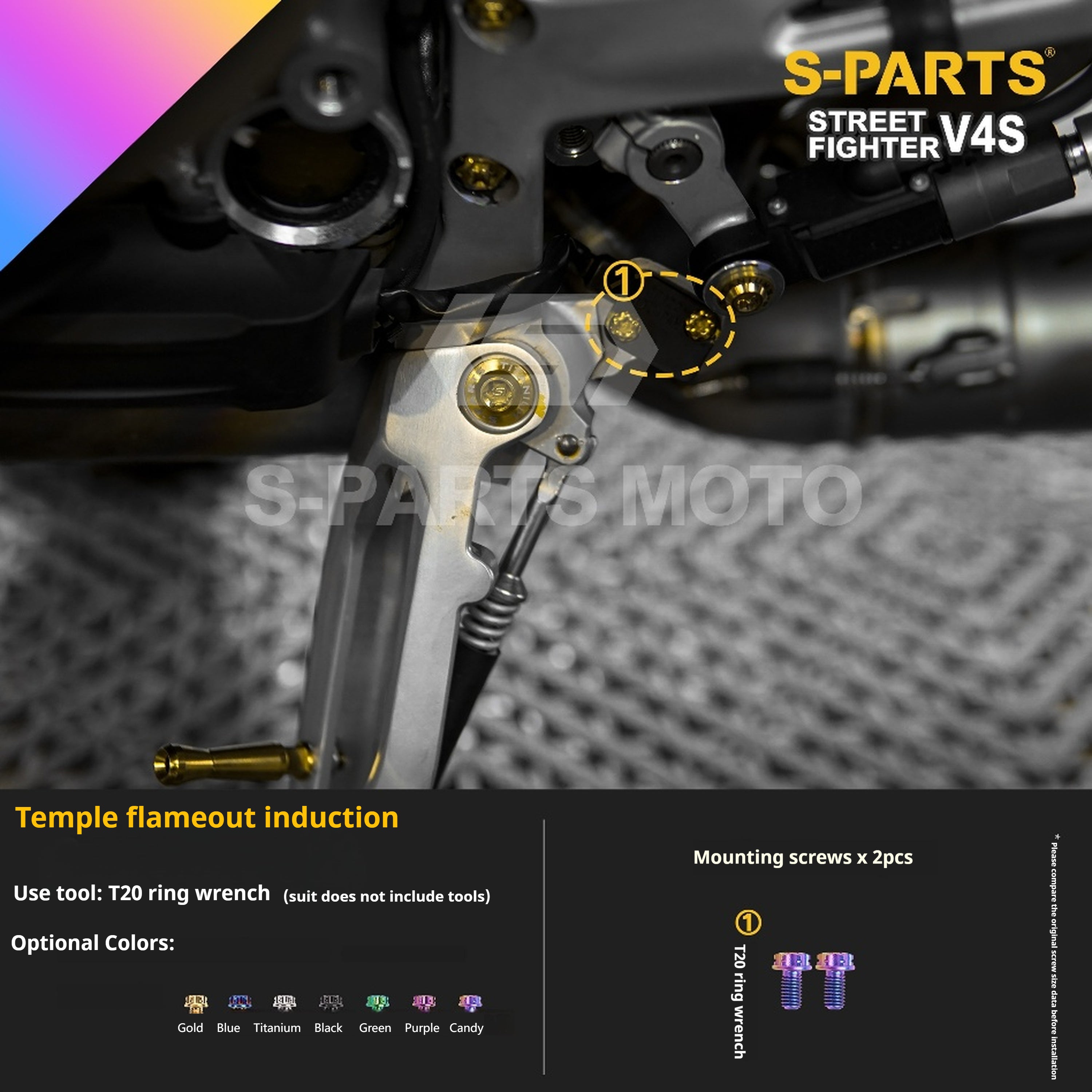 SPARTS Titanium Bolt Kit for Ducati Streetfighter V4S – Candy Color Upgrade