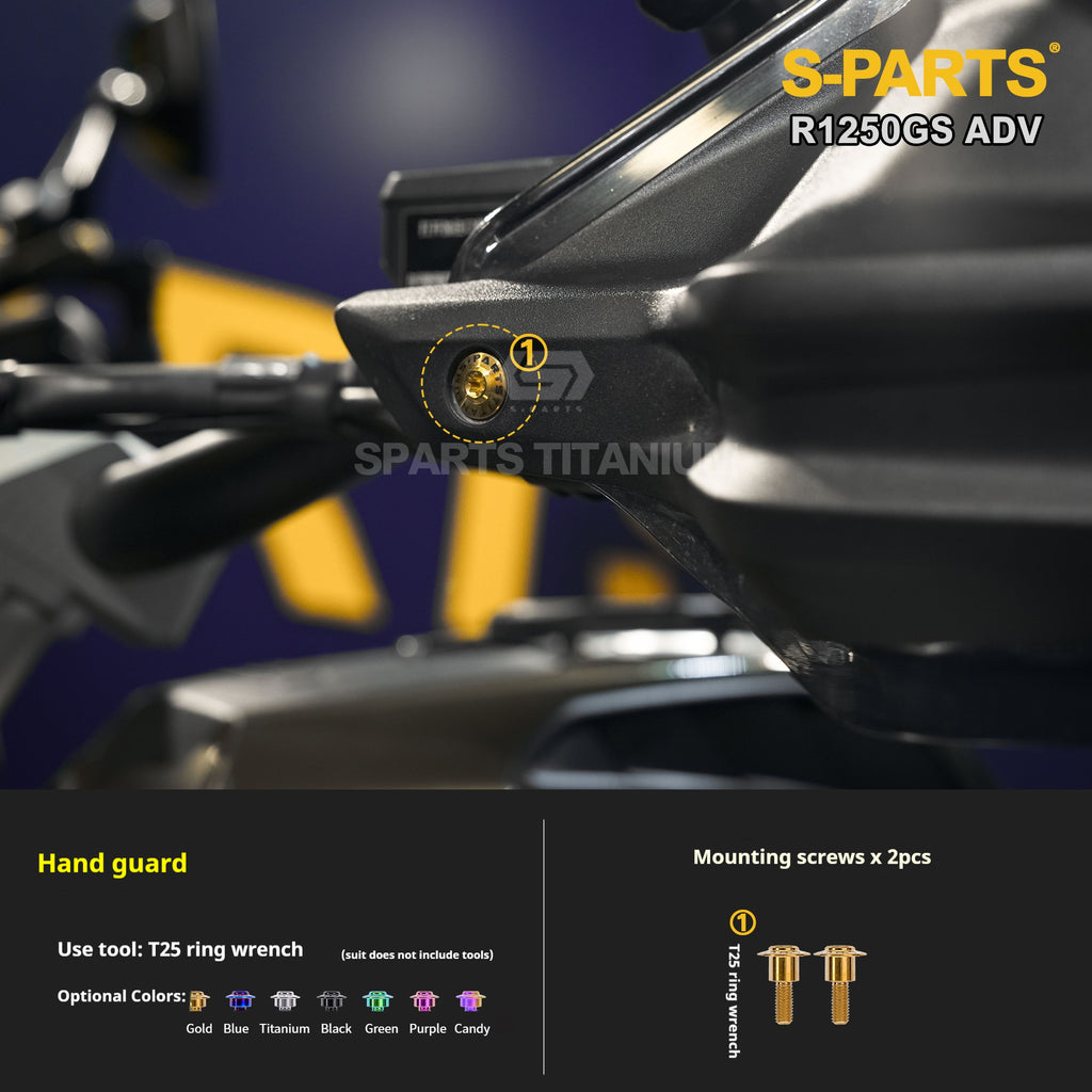 SPARTS Titanium Bolt Kit for BMW R 1250GS ADV – Custom Candy Color & CNC Titanium Upgrade Kit