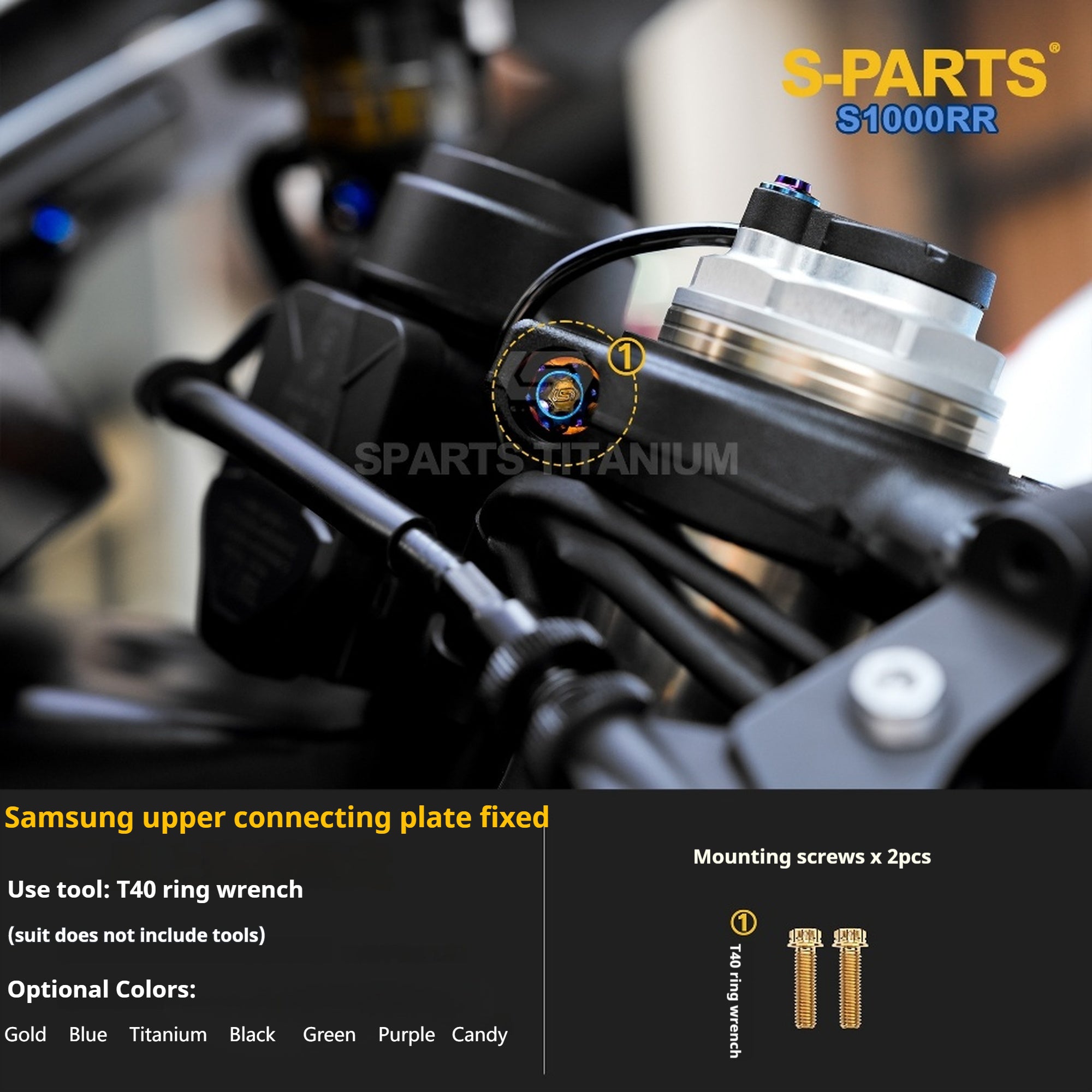 SPARTS TC4 Titanium Bolt Kit Compatible with BMW S1000RR — Full Motorcycle Upgrade Fastener Set