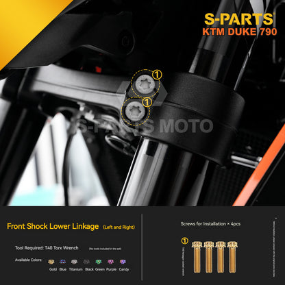 S-parts Titanium Front & Rear Brake / Suspension Bolt Kit for KTM DUKE 790