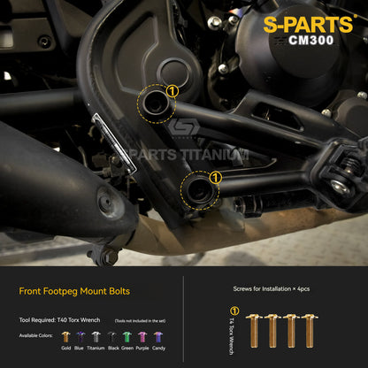 SPARTS Titanium Handlebar, Triple Tree & Suspension Bolt Kit for Honda CM300 / Rebel 300