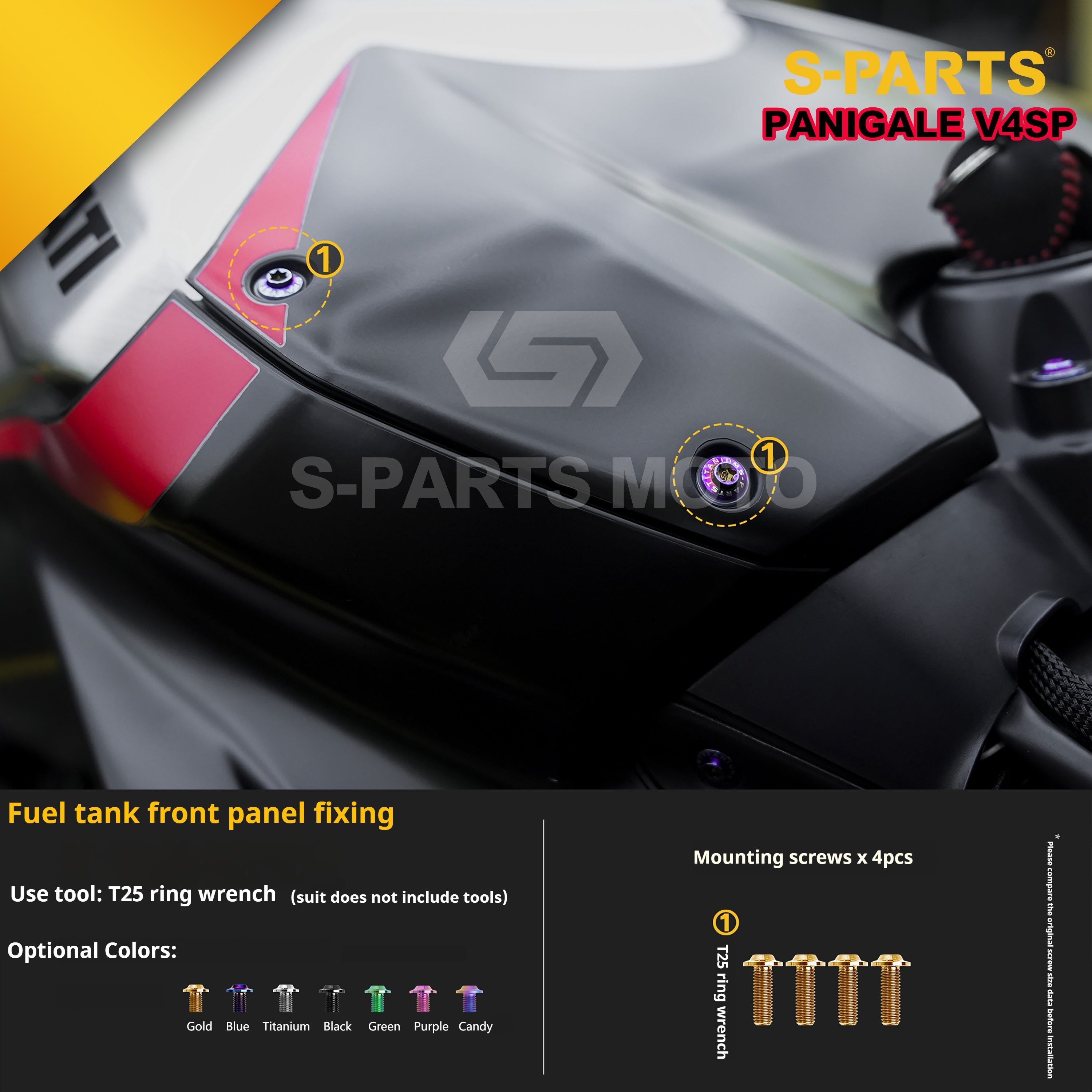 SPARTS TC4 Titanium Bolt Kit for Ducati Panigale V4SP Motorcycle